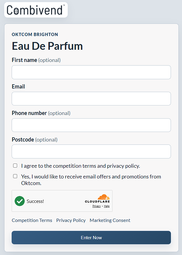 Combivend prize-box data collection workflow